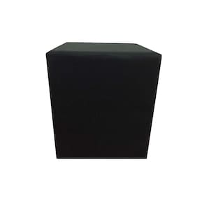 Puff Quadrado Não é Segredo Veludo Preto Rodinha 40x45 NSPQ07TV-R
