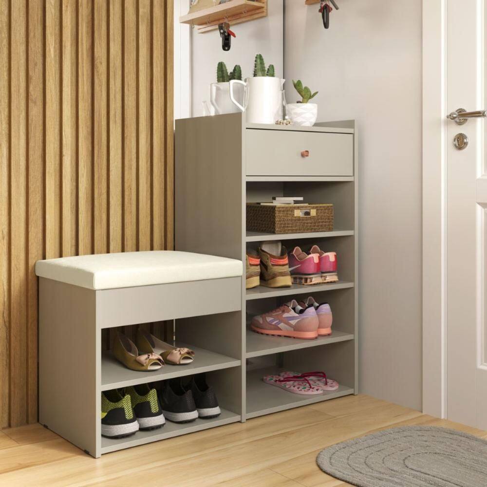 Saparteira com Prateleiras Datas Off White