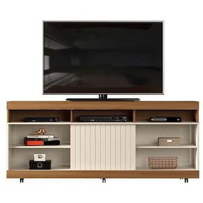 Rack Para Tv Dili Até 60" Carvalho Nobre Off White 160cm - Fabrica 1 Móveis