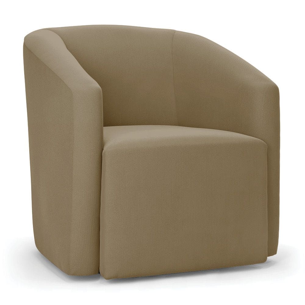Poltrona Decorativa Orgânica Stella Max Suede Marrom Rato D03 - D`Rossi