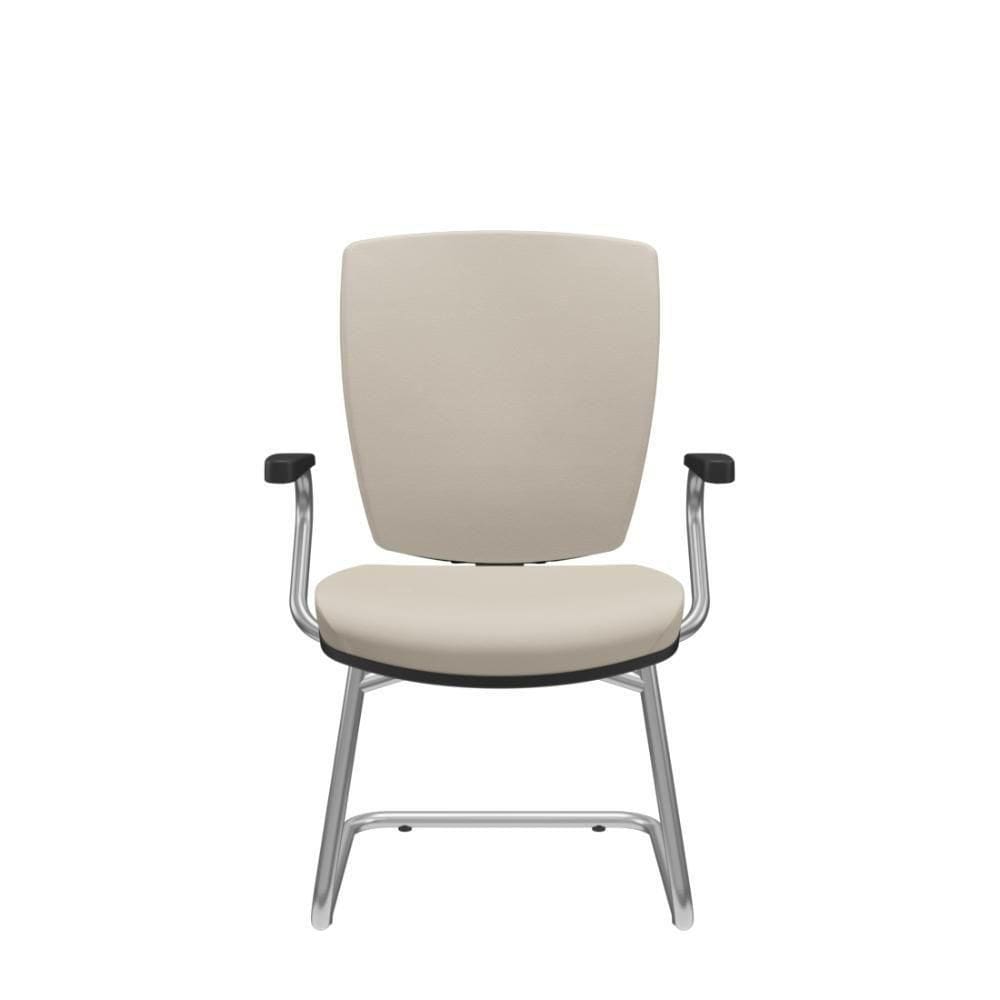 Cadeira Altrix Aproximação Espaldar Alto Vinil Bege