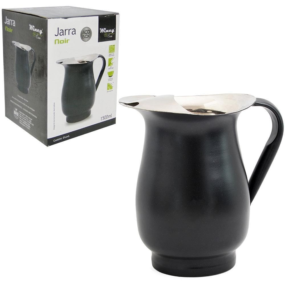 Jarra De Inox Com Aparador De Gelo Black Noir 1,5L Na Caixa