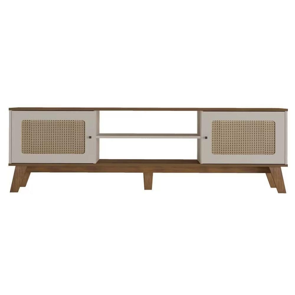 Rack Bancada Charlote 02 Portas 01 Prateleira 180cm Pinho Off White - Fabrica 1 Móveis
