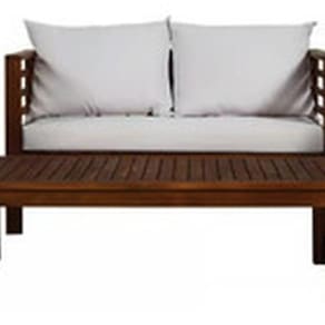 Conjunto Jardim Varanda Madeira E Almofadas 4 Peças - Cannes