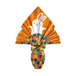 Saco Ovo Metalizado 39X39Cm Laranja Pascoa Divertida 1 Un