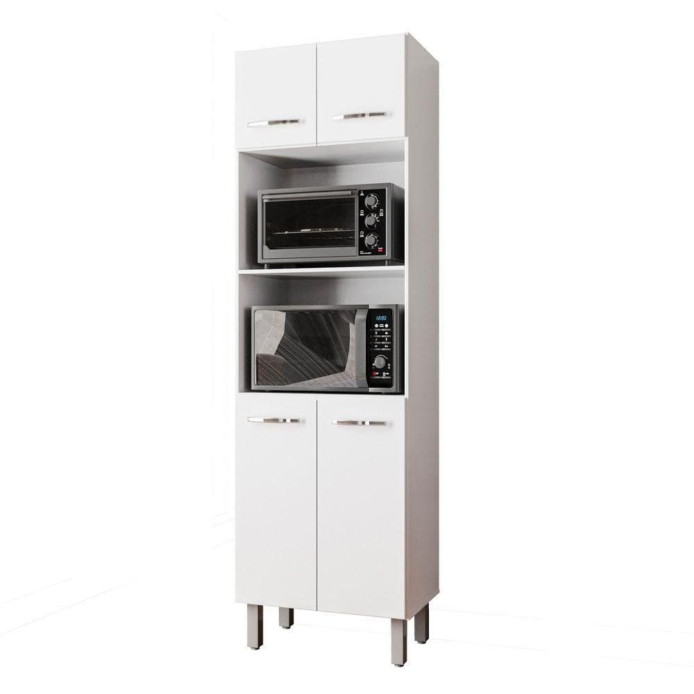 Armário Paneleiro Duplo 197 Cm 4p Mara Branco Mobbs