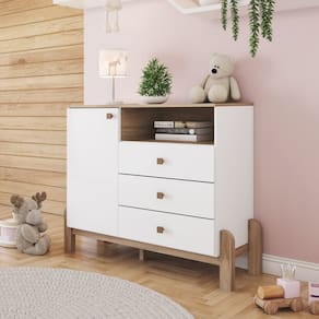 Cômoda Infantil Yuri 1 Porta 3 Gavetas Espresso Móveis