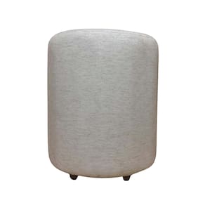 Puff Redondo Não é Segredo Linho Cru Mesclado Rodinha 40x45 NSPR11L-R