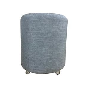 Puff Redondo Não é Segredo Linho Cinza Rodinha 40x45 NSPR02L-R