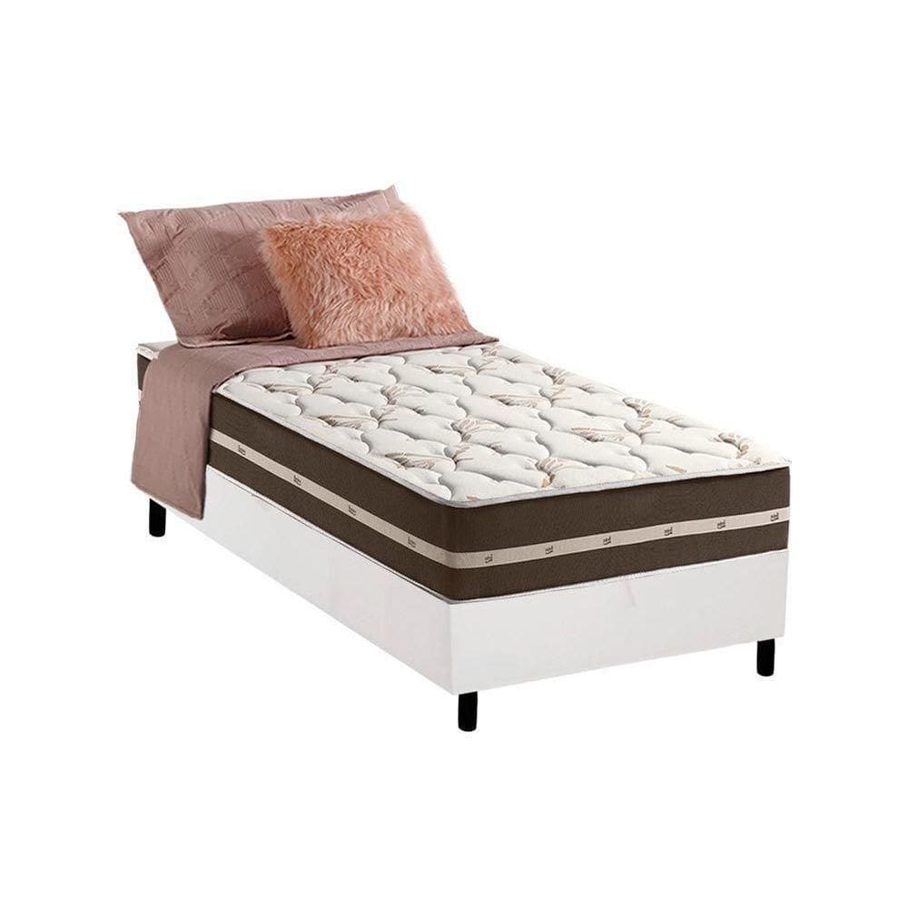 Cama Box Solteiro: Colchão Molas Anjos Superlastic Classic + Base Crc Courano White(88X188)