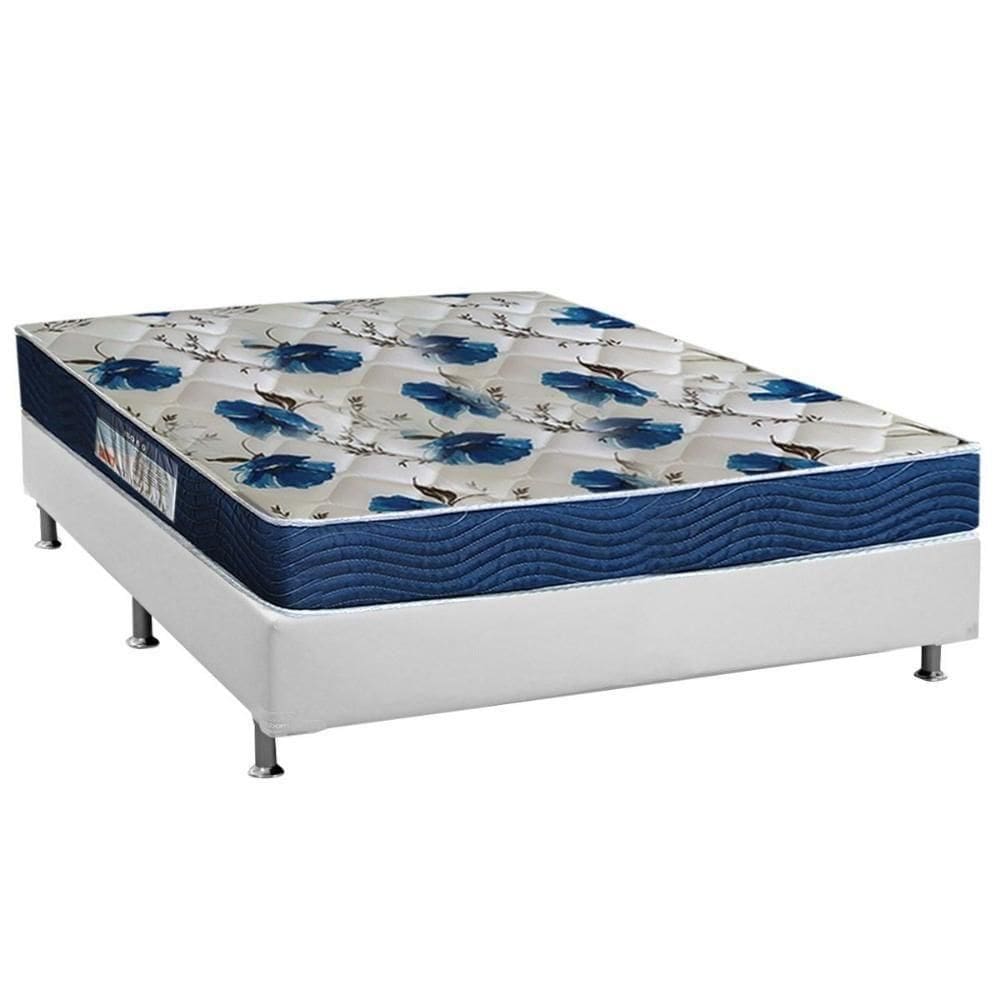Cama Box Casal: Colchão Anatômico Ortobom D28/Ep Fort Tech Iso 60 + Base Crc Courano White(138X188)