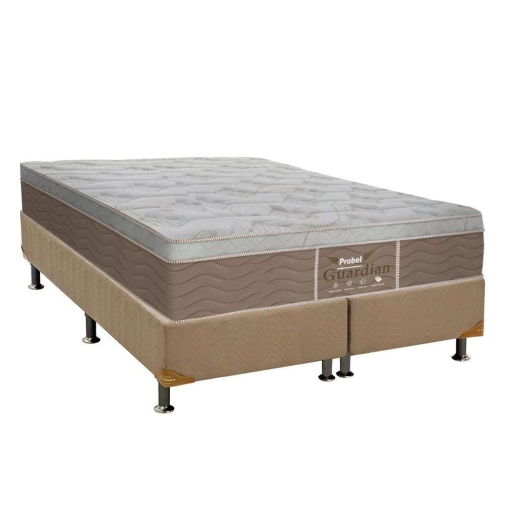 Cama Box King: Colchão Molas Probel Prolastic Guardian + Base Crc Suede Clean(193X203)