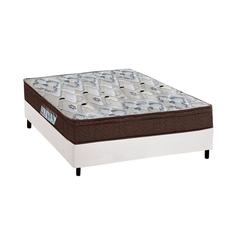 Cama Box Casal: Colchão Ortopédico Ortobom D45/Ep Fort Tech Iso 150 Mega Firme + Base White(138X188)