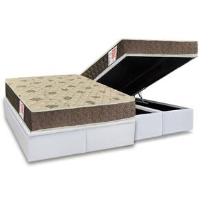 Cama Box Baú Queen: Colchão Espuma D33 Orthoflex Comfortpedic Line + Base Crc Courano White(158X198)