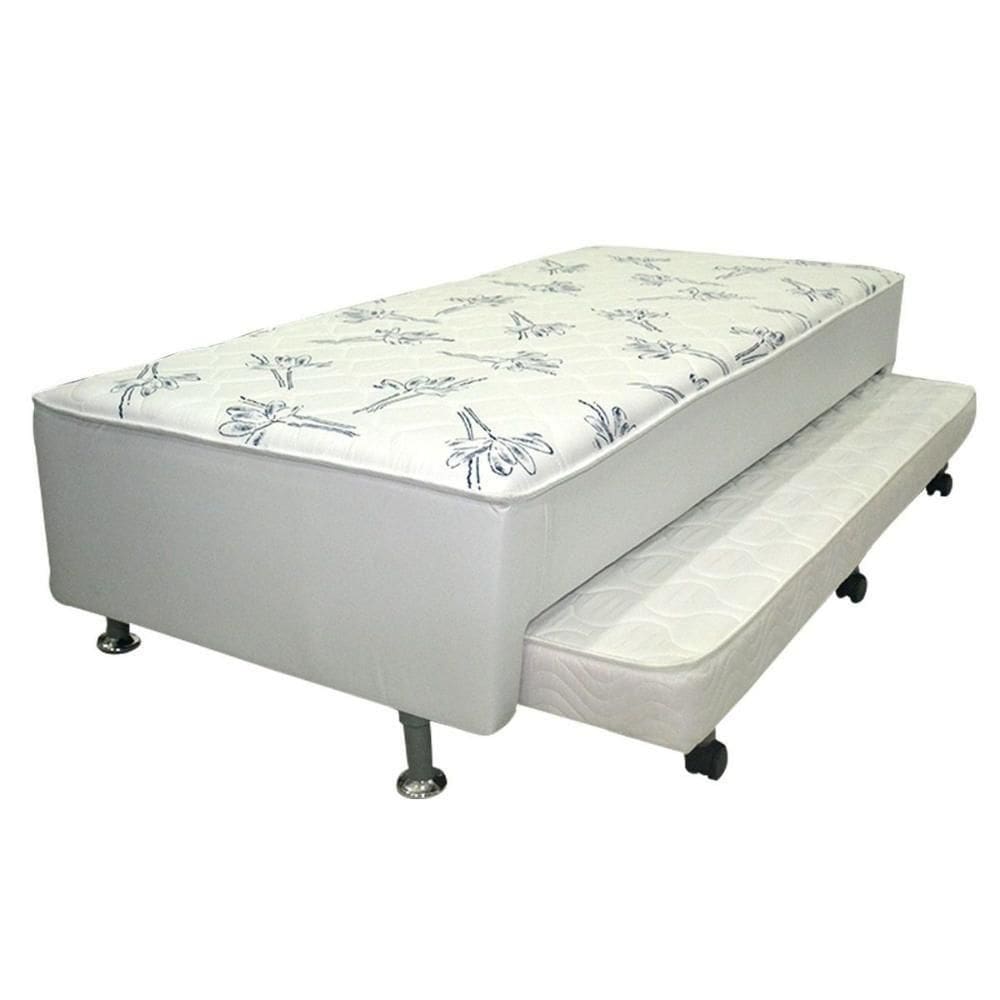 Cama Box C/auxiliar Conjugado Solteiro: Colchão Ortopédico Courano Bianco (88x188) Ortobom