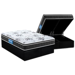 Cama Box Baú Queen: Colchão Anatômico Probel D28 Premium Multi Pillow Top + Base Black(158X198)