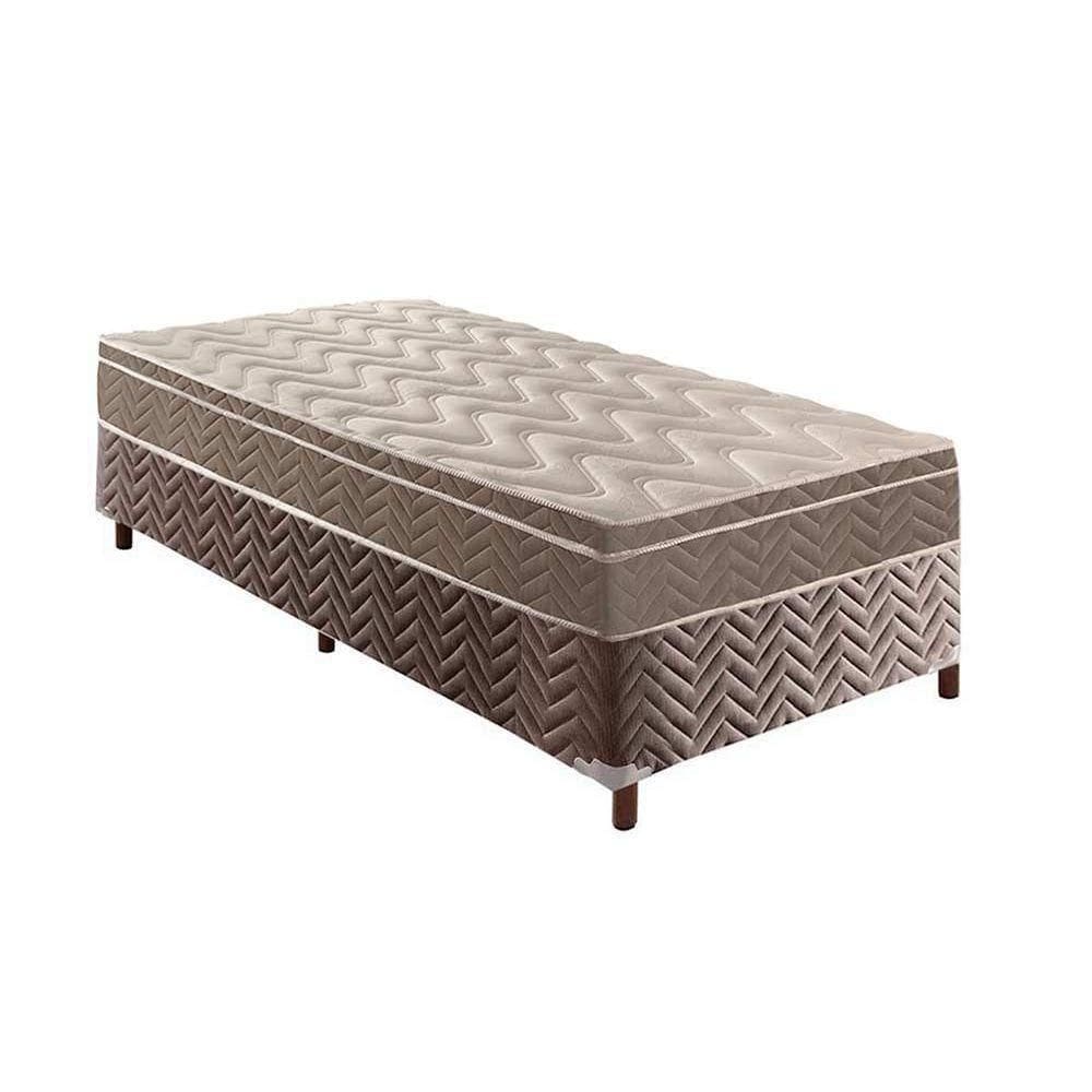 Cama Box Solteiro: Colchão Ortopédico Paropas D33/Ep + Base Rústico Brown(88X188)