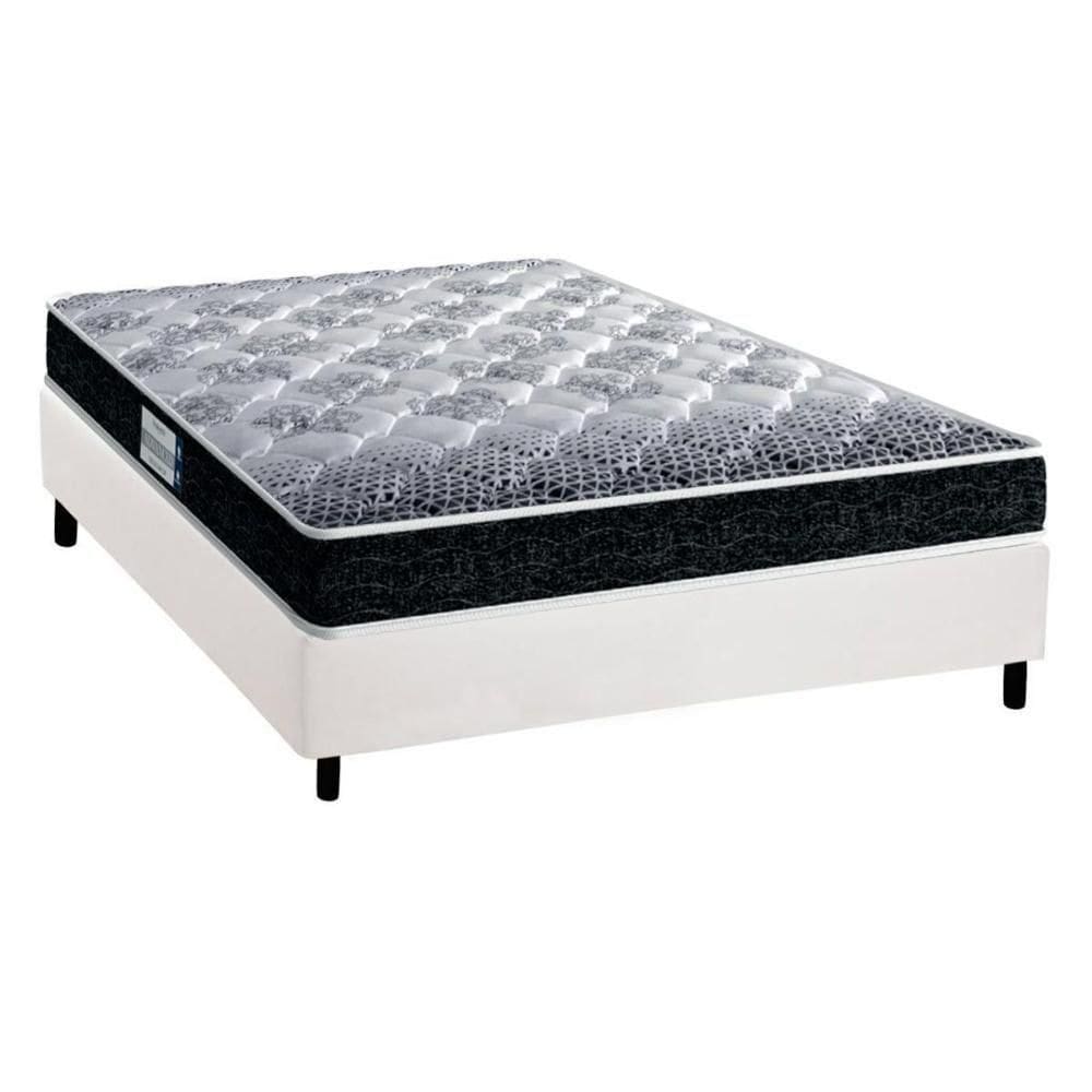 Cama Box Casal: Colchão Anatômico Probel D33/Ep Advanced Tech1500 + Base Crc Suede White(138X188)