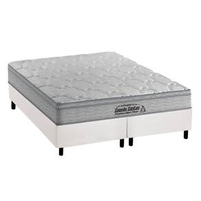 Cama Box King: Colchão Espuma Probel D40 Guarda Costas Premium Hiper Firme + Base White(193X203)