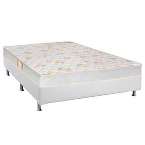 Cama Box Casal: Colchão Espuma Castor D28 Sleep Max + Base Crc Courano White(138X188)