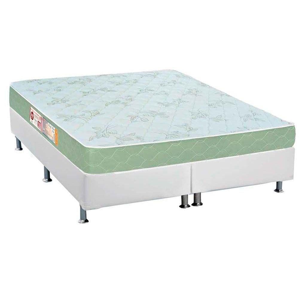 Cama Box King: Colchão Espuma Castor D33 Sleep Max + Base Crc Courano White(193X203)