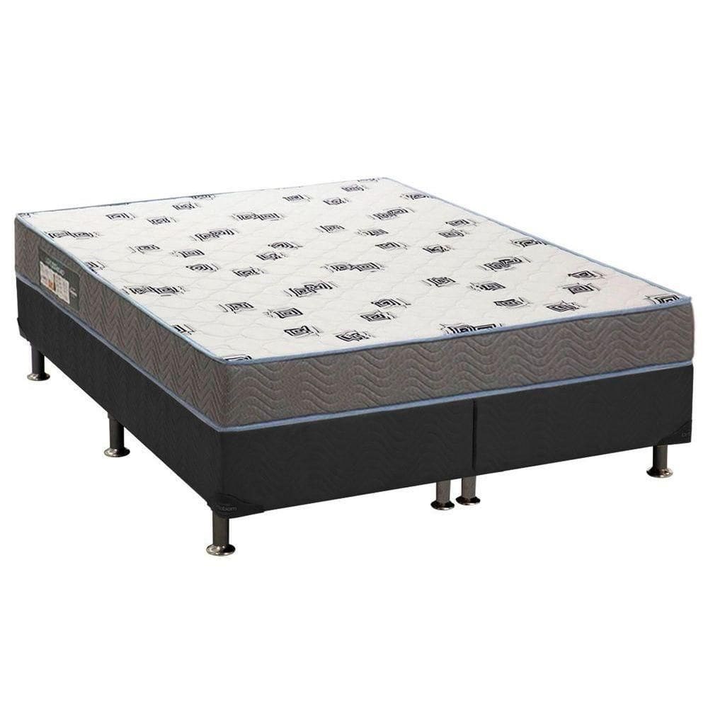 Cama Box King: Colchão Espuma D33 Ortobom Light + Base Crc Suede Gray(186X198)