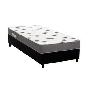 Cama Box Solteiro: Colchão Espuma D33 Ortobom Light Saúde + Base Crc Suede Black(88X188)