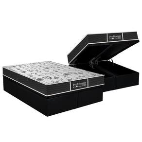 Cama Box Baú Queen: Colchão Molas Bonnel Probel Prolastic Prodormir Sleep + Base Black(158X198)