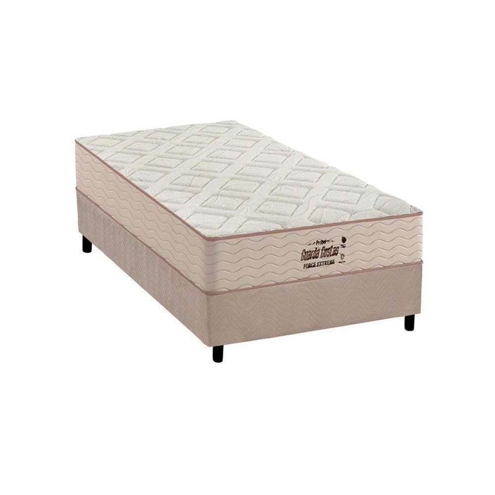 Cama Box Solteiro: Colchão Ortopédico Probel Ag65 Force Extreme + Base Crc Suede Clean(88X188)