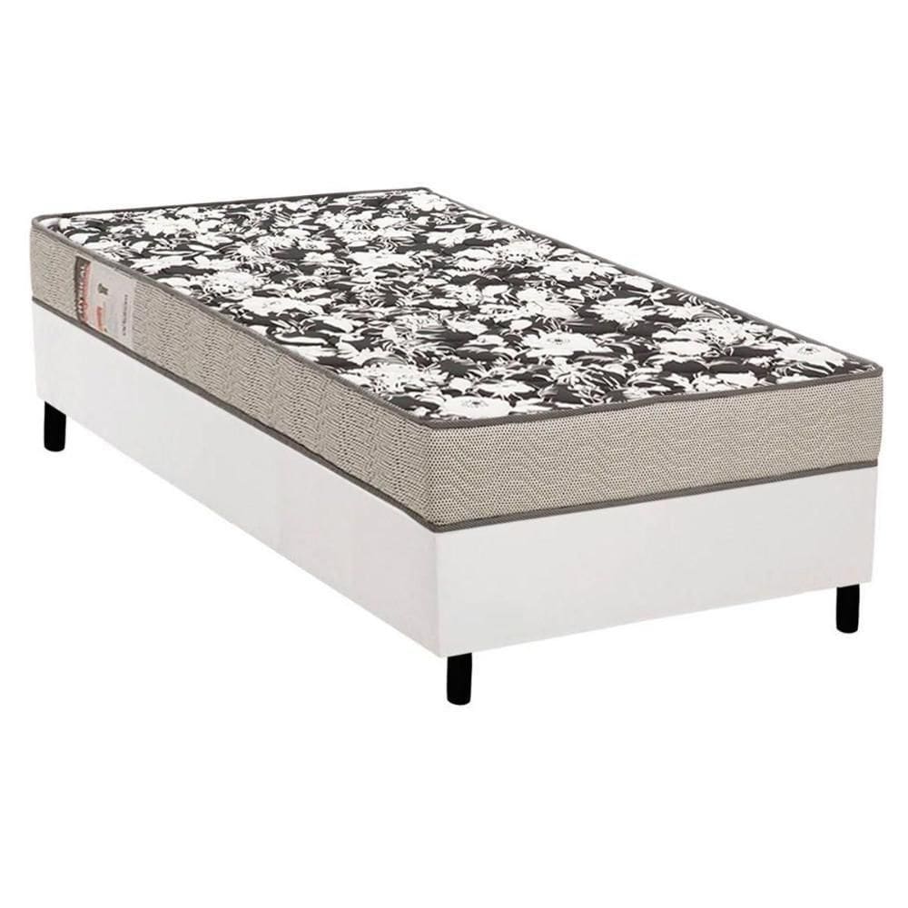 Cama Box Solteiro: Colchão Espuma Ortobom Physical Ultra Resistente + Base Crc Courano White(88X188)