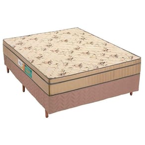 Cama Box Casal: Colchão Espuma Polar D45 Pérola Fort + Base Crc Rústico Clean(138X188)