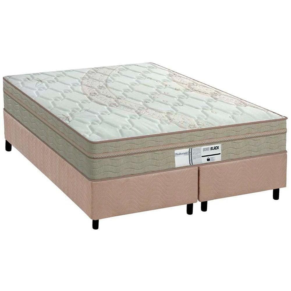Cama Box Queen: Colchão Molas Probel Prolastic Born + Base Crc Suede Clean(158X198)