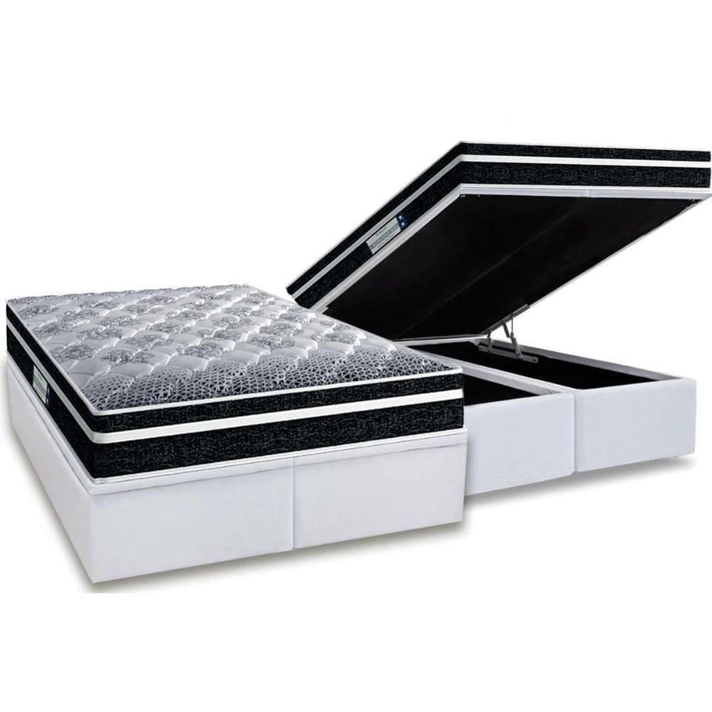 Cama Box Baú Queen: Colchão Anatômico Probel D33/Ep Advanced Tech1500 Plus + Base White(158X198)
