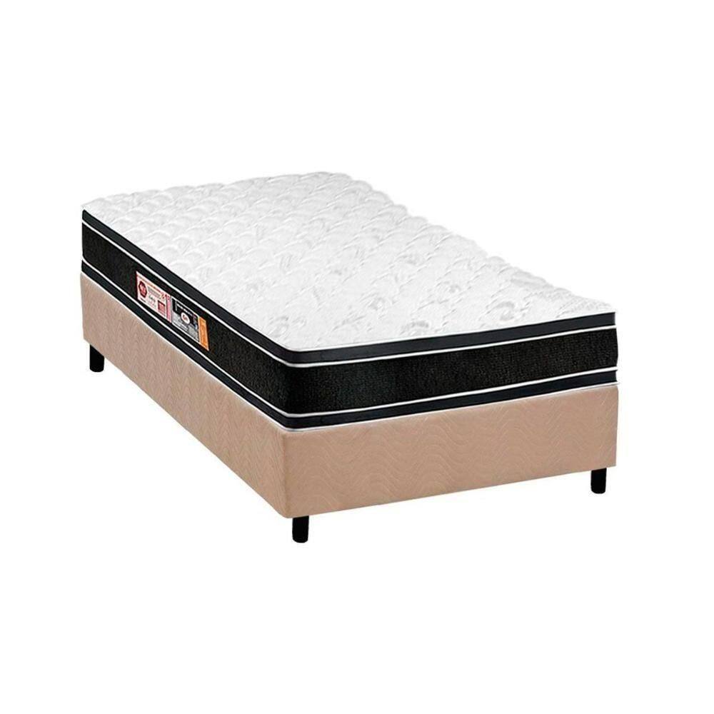 Cama Box Solteiro: Colchão Espuma D33 Castor Black E White Double Face + Base Clean(88X188)