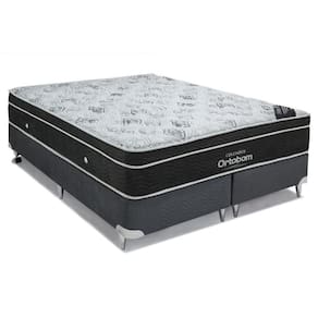 Cama Box King: Colchão Molas Bonnel Ortobom Nanolastic Exclusive + Base Crc Suede Gray(186X198)