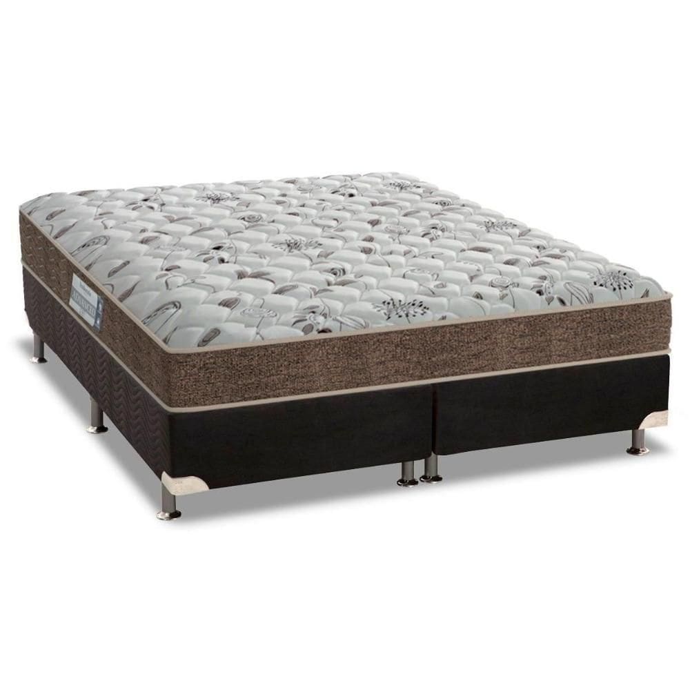 Cama Box King: Colchão Espuma D45 Probel Hiper Resistente Pró Dormir Sênior + Base Black(193X203)