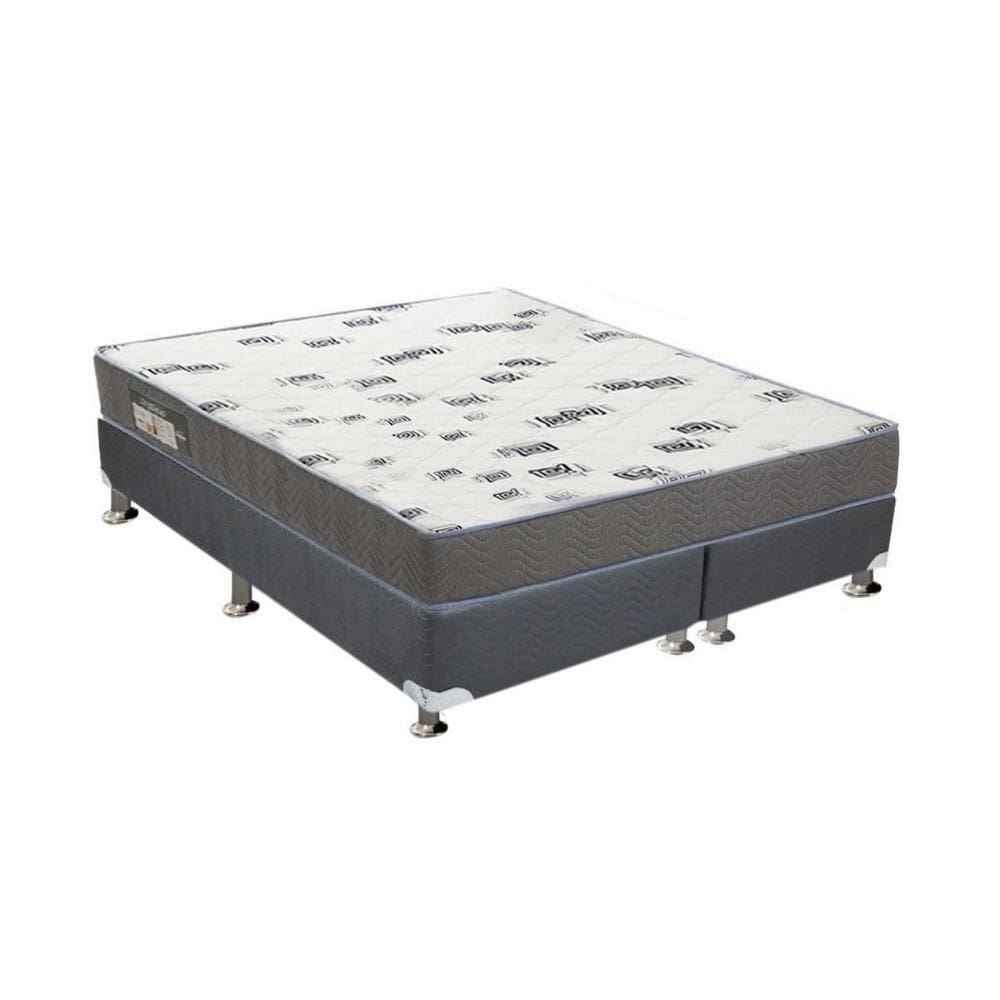 Cama Box King: Colchão Espuma D33 Ortobom Light + Base Crc Suede Gray(186X198)
