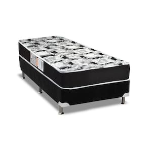 Cama Box Solteiro: Colchão Espuma D33 Luckspuma Supreme + Base Crc Suede Black(88X188)