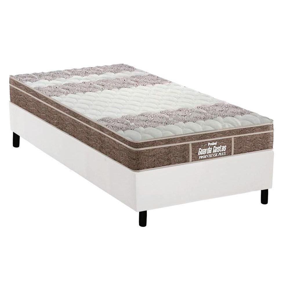Cama Box Solteiro: Colchão Anatômico Probel D33/Ep Plus + Base White(88X188)