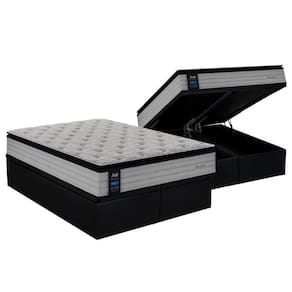 Cama Box Baú Queen: Colchão Molas Ensacadas Sealy Posturepedic Passion + Base Preto(158X198)