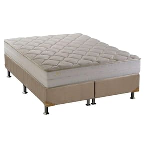 Cama Box Queen: Colchão Ortopédico Herval D28/Ag65 Joy + Base Crc Suede Clean(158X198)