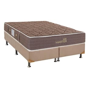 Cama Box King: Colchão Molas Bonnel Herval Suite Master + Base Crc Suede Bege(193X203)