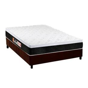 Cama Box Casal: Colchão Espuma D45 Castor Black E White Air + Base Crc Suede Brown(138X188)