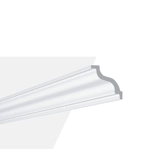 Kit com 20 Barras Rodateto de Poliestireno 7cm X 70mm Liso 40m Branco