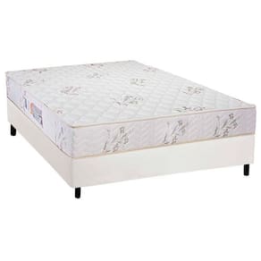 Cama Box Casal: Colchão Espuma Luckspuma D45 Gran Luck + Base Crc Courano White(138X188)