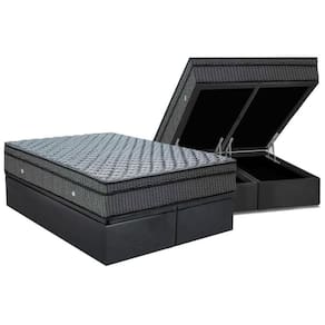 Cama Box Baú Queen: Colchão Molas Ortobom Hotelaria Multilastic Orthotel Luxo + Base Gray(158X198)