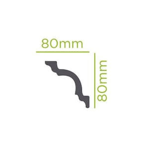 Kit com 10 Barras Rodateto de Poliestireno 8cm X 80mm Liso 20m Branco