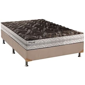 Cama Box Casal: Colchão Espuma D33 Paropas Pasquale Plus + Base Crc Suede Clean(138X188)