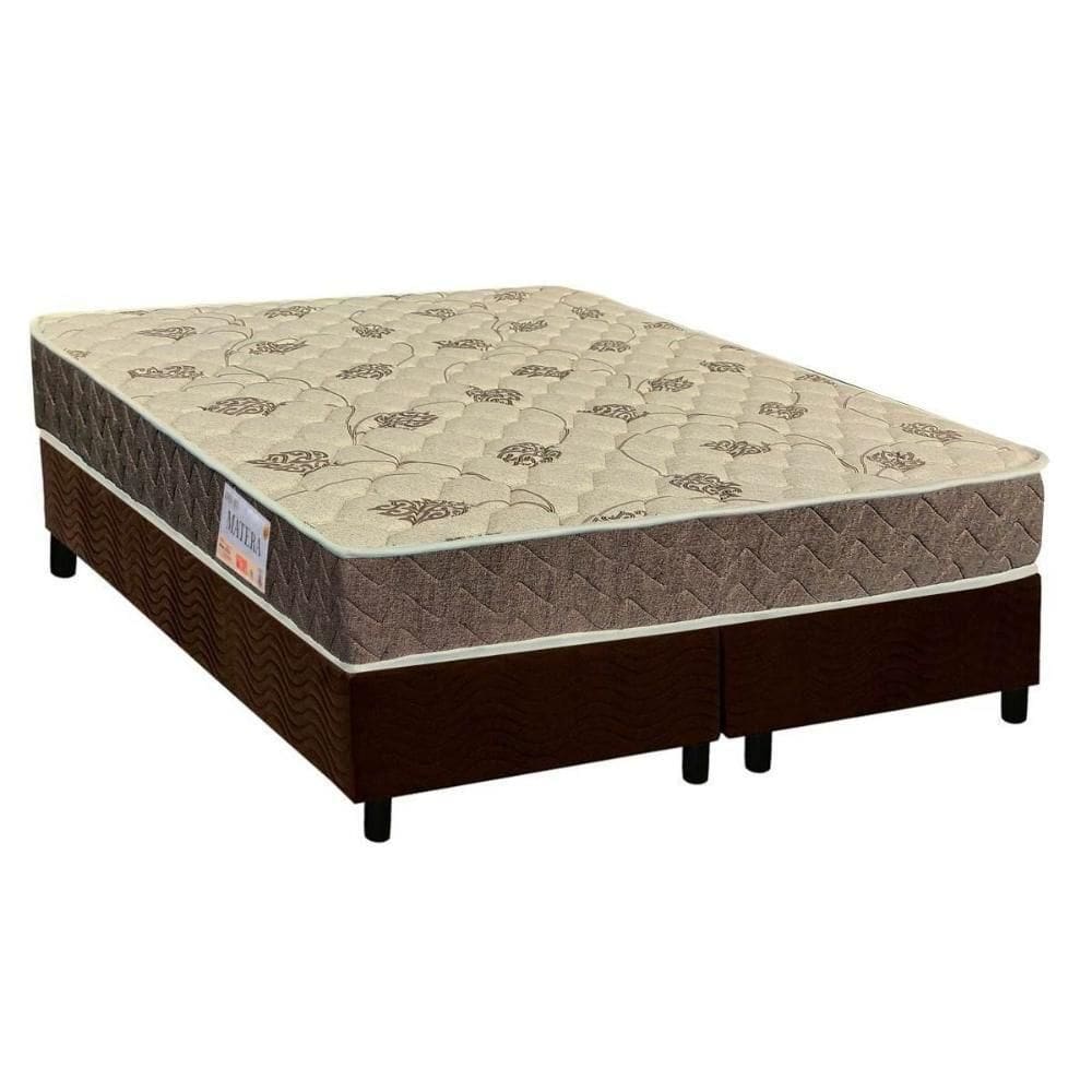 Cama Box King: Colchão Anatômico Orthoflex D33/Ep Matera + Base Crc Suede Brown(193X203)