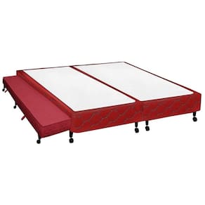Cama Box Base C-auxiliar Universal Queen Poli Tecido Wine (158x198x27) - Castor